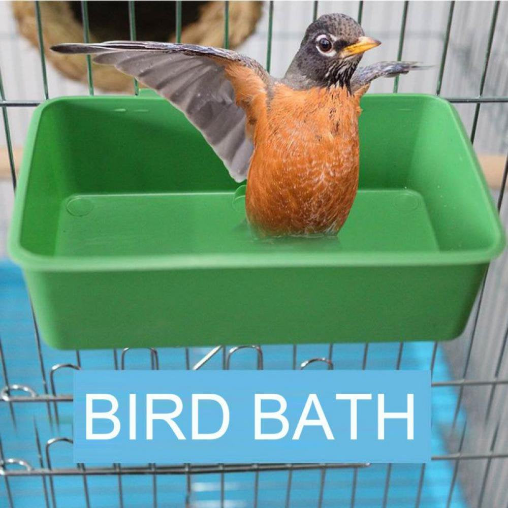 Bird Bath Bathtub Bath Box Bird Cleaning Tool Cage Accessories Parrot Bath Transparent Plastic Tub Shower for Bird Animals & Pet Supplies > Pet Supplies > Bird Supplies > Bird Cage Accessories Sunmark   