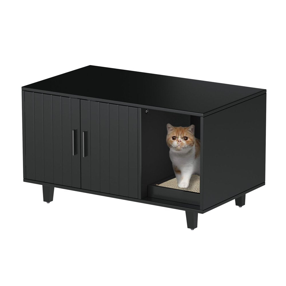Good Life Apparel Modern Pet Crate Litter Box Enclosure House Table Animals & Pet Supplies > Pet Supplies > Cat Supplies > Cat Apparel Good Life Apparel Black  