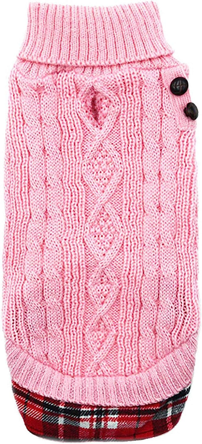 KYEESE Medium Dog Sweaters with Leash Hole Doggie Pullover Sweater Knitwear Knit Warm Pet Coat for Fall Winter Animals & Pet Supplies > Pet Supplies > Dog Supplies > Dog Apparel kyeese Pink Medium (Pack of 1) 