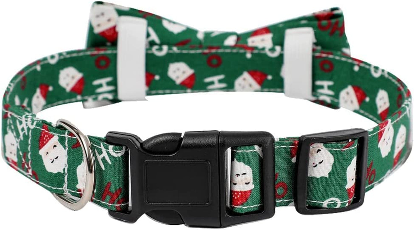 Tangpan 2Pcs Soft Cotton Christmas Pet Dog Collar, with Removable Bow-Tie Décor ( Red & Green Bow-Knot,S ) Animals & Pet Supplies > Pet Supplies > Dog Supplies > Dog Apparel TangPan   