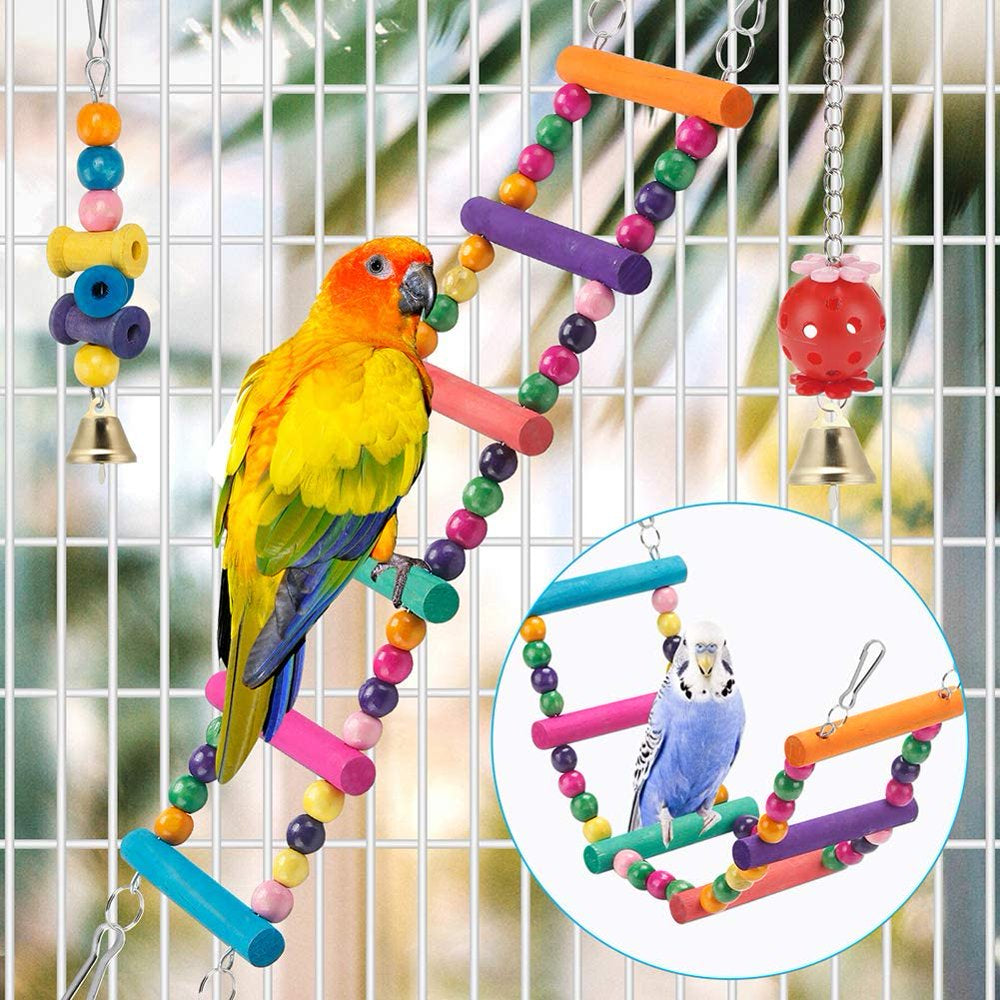 Luonfels Bird Toys Birds Perches Swing 6 Packs Bird Cage Perch for Cockatiels Parrot Parakeet Accessories Animals & Pet Supplies > Pet Supplies > Bird Supplies > Bird Cage Accessories Luonfels   