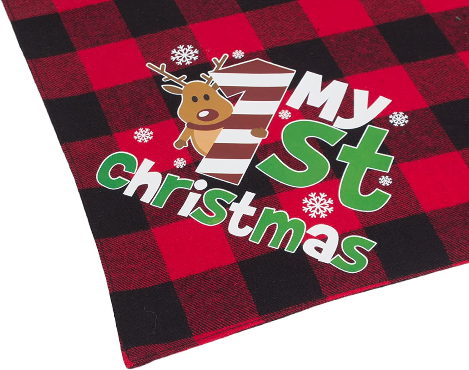 ADOGGYGO 2 Pack Dog Bandana Christmas Classic Buffalo Plaid Dog Scarf Triangle Bibs Kerchief Christmas Dog Bandanas for Small Medium Large Dogs Pets (1St Christmas) Animals & Pet Supplies > Pet Supplies > Dog Supplies > Dog Apparel ADOGGYGO   