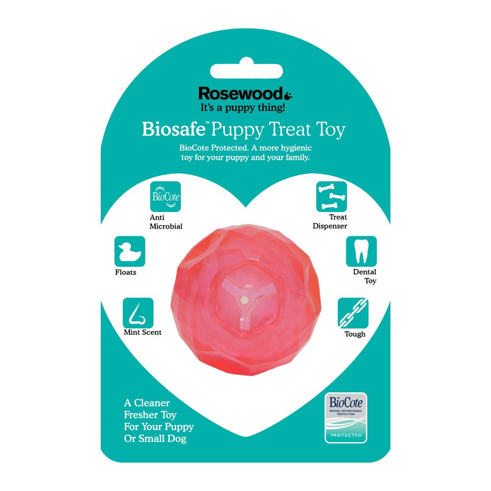 Biosafe Puppy Treat Ball Pink (Germ Smart Dog Toy) Animals & Pet Supplies > Pet Supplies > Dog Supplies > Dog Toys Rosewood Pet Products   