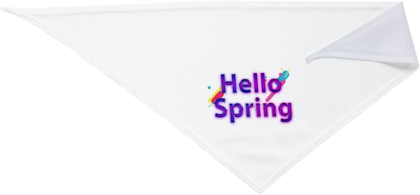 Blue Hello Spring Purple Pet Dog and Cat Decorative Triangle Scarf,Dog Bandana,Breathable and Stain Resistant. Animals & Pet Supplies > Pet Supplies > Dog Supplies > Dog Apparel ZALTAS   