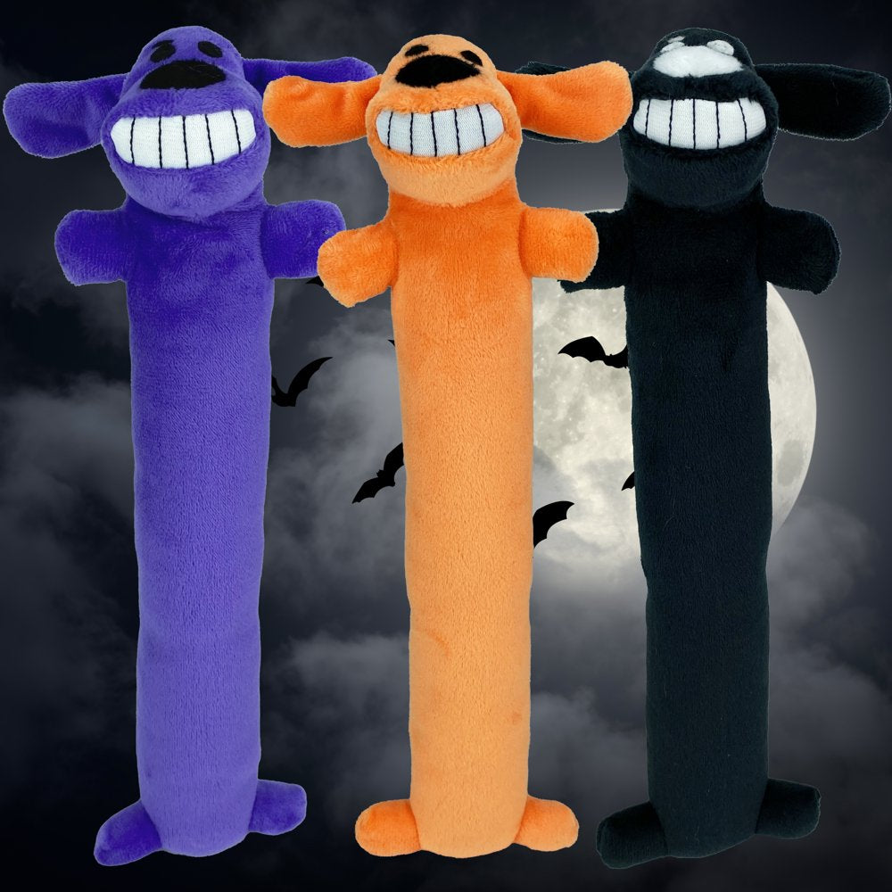 Multipet Halloween Plush Loofa Dog Toys, Stuffed and Squeaker Inside, 3 Pack Bundle of Purple, Orange and Black, 12 Inches Each Animals & Pet Supplies > Pet Supplies > Dog Supplies > Dog Toys Multipet   