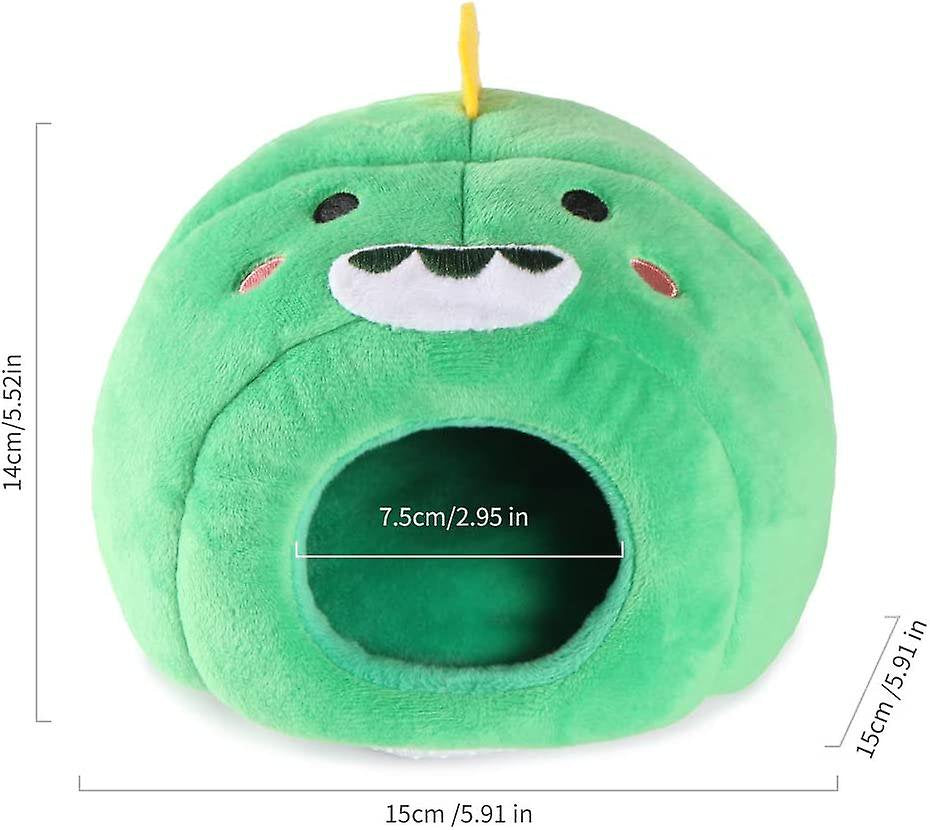 HKJF Hamster Bed Houses and Hideouts Warm Cotton Nest Cave for Small Pet Animals Cage Habitat Decor (Green Monster) Animals & Pet Supplies > Pet Supplies > Small Animal Supplies > Small Animal Habitats & Cages HKJF   