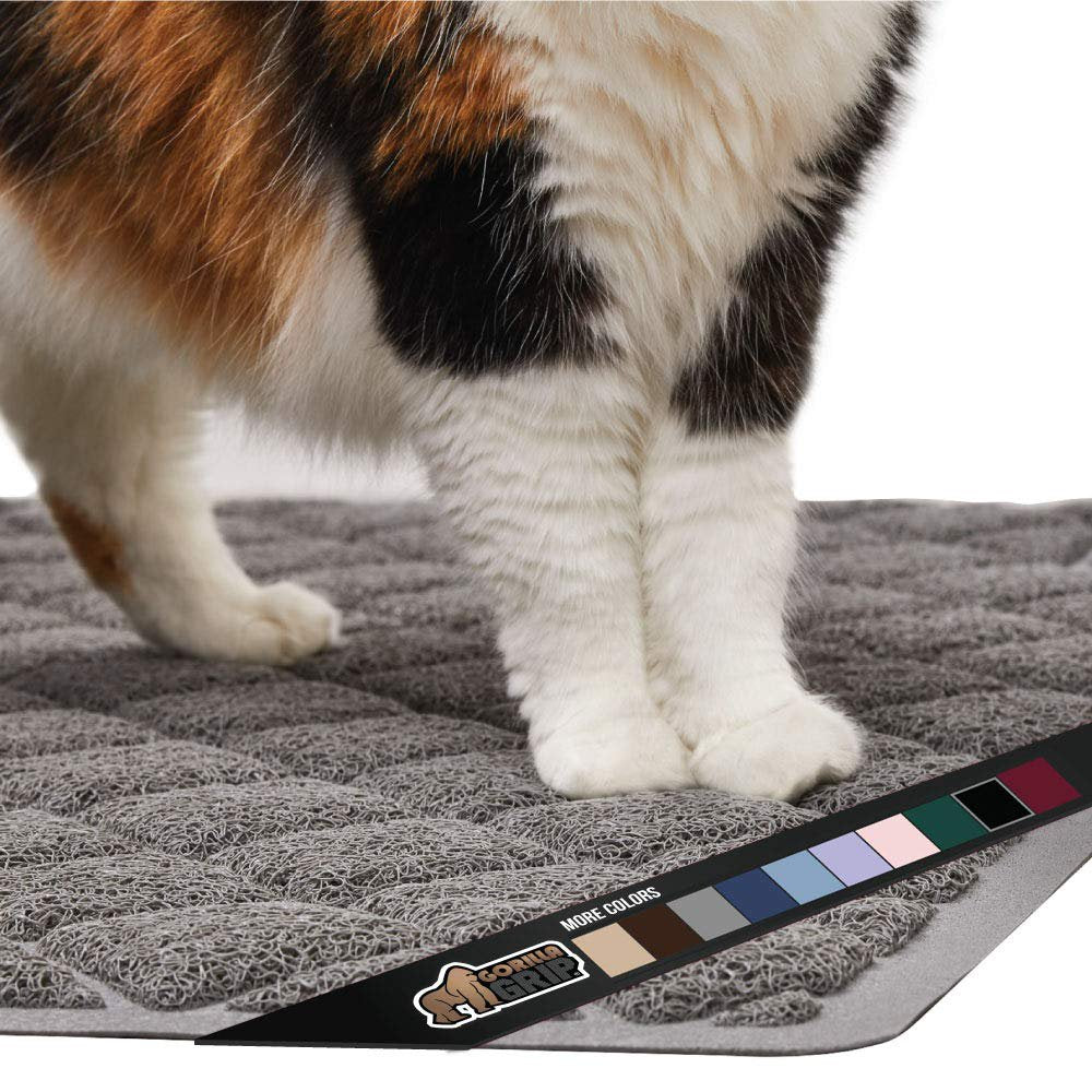 GORILLA GRIP Original Premium Durable Cat Litter Mat, Gray Animals & Pet Supplies > Pet Supplies > Cat Supplies > Cat Litter Box Mats Gorilla Grip   