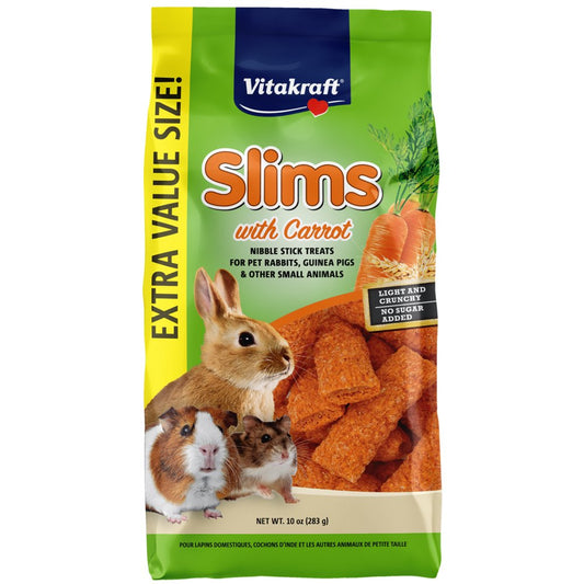 Vitakraft Slims Small Animal Treats - Carrot - Crispy Nibble Stick Treat - 10 Oz Animals & Pet Supplies > Pet Supplies > Small Animal Supplies > Small Animal Treats Vitakraft Sunseed   