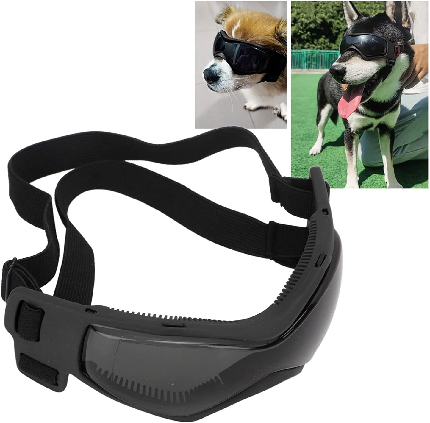 Plplaaoo Dog Goggles, Small Breed Dog Sunglasses, Easy Wear Dog UV Sunglasses, Windproof Soft Frame Adjustable Straps UV Protection Puppy Sunglasses for Small to Medium Dog [Black] Animals & Pet Supplies > Pet Supplies > Dog Supplies > Dog Apparel plplaaoo   