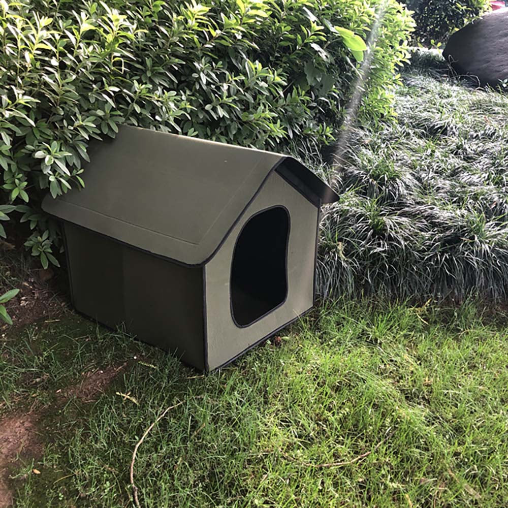 Waterproof Pet House Outdoor Dog Cat House Composite EVA Rainproof Outdoor Pet Ten Pet Supplies Green 38*35*38Cm/15*14*15In