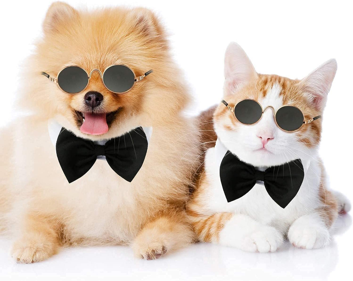 Wefash Cat Dog Sunglasses for Eye-Wear Photos Props Accessories Cosplay Glasses 3 Pieces Small Medium Cat Puppy Dog Glasses (Mix Reflective Color) Animals & Pet Supplies > Pet Supplies > Dog Supplies > Dog Apparel Wefash   