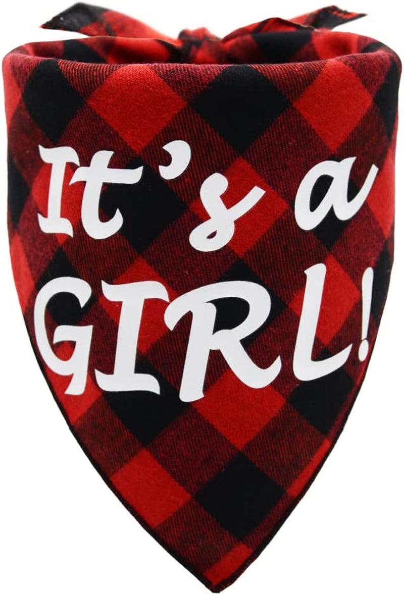 It’S a Boy or It’S a Girl Dog Bandana Pregnancy Announcement Dog Bandana Baby Announcement Triangle Pet Scarf Scarves Gender Reveal Photo Prop Blue Animals & Pet Supplies > Pet Supplies > Dog Supplies > Dog Apparel Barleygoo Plaid Red  