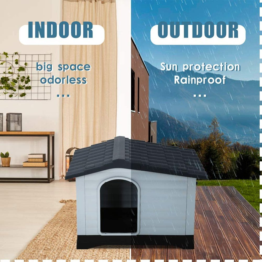 Outdoor Dog House for Small Dogs Waterproof Pet Shelter Durable Antiair-Free Pet House with Base Support for All-Weather Use, 26 Inch Animals & Pet Supplies > Pet Supplies > Dog Supplies > Dog Houses Dkeli   