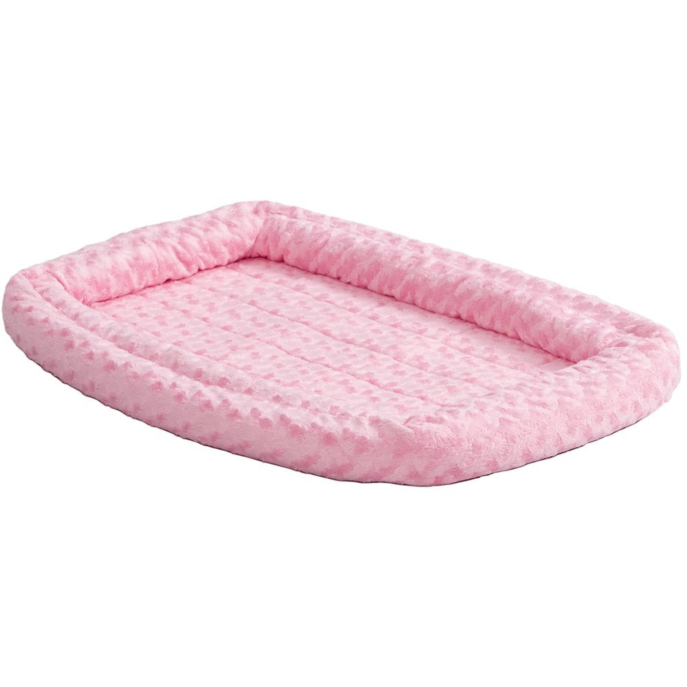 Quiettime Double Bolster Dog Bed & Crate Mat, Pink, 18" Animals & Pet Supplies > Pet Supplies > Cat Supplies > Cat Beds MidWest Home for Pets 24" Pink 