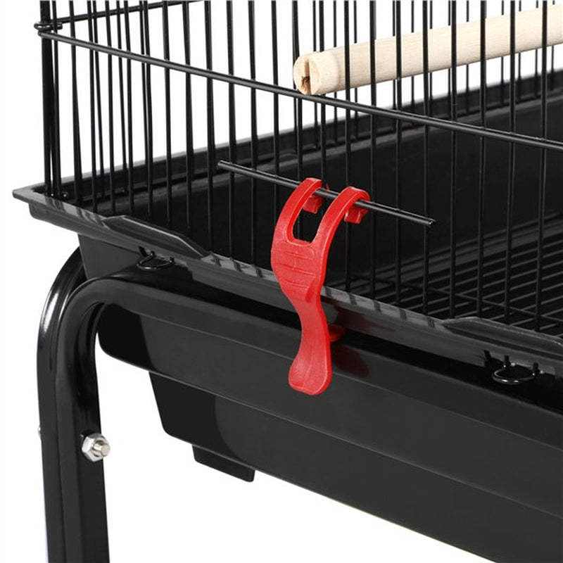 Topeakmart 62.4'' H Rolling Metal Bird Cage with Detachable Stand & Toys, Black Animals & Pet Supplies > Pet Supplies > Bird Supplies > Bird Cages & Stands Topeakmart   