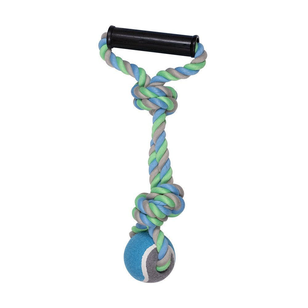 Vibrant Life Medium Polyester & Cotton Rope Chew Toy with Tennis Ball Animals & Pet Supplies > Pet Supplies > Dog Supplies > Dog Toys Stout Stuff LLC   