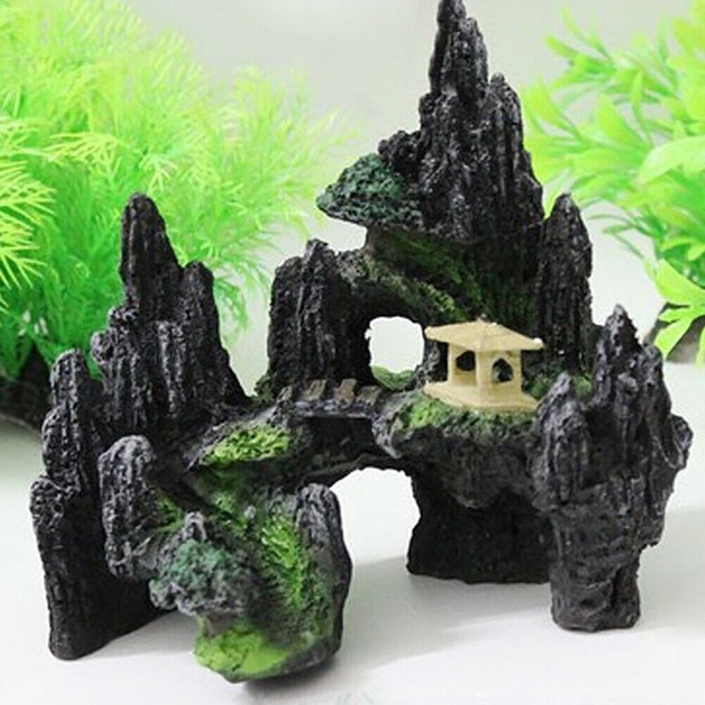 Besufy Pet Fish Tank Ornament Aquarium Mountain Rock View Cave Tree Bridge Fish Tank Ornament Rockery Decor Animals & Pet Supplies > Pet Supplies > Fish Supplies > Aquarium Decor Besufy   