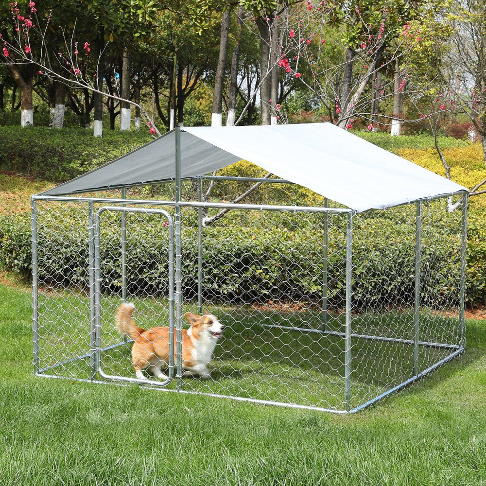 LVUYOYO Heavy Duty outside Dog Kennels Playpen for Dogs Outdoor Dog Fence with Water-Resistant Cover for Back or Front Yard Animals & Pet Supplies > Pet Supplies > Dog Supplies > Dog Kennels & Runs LVUYOYO   