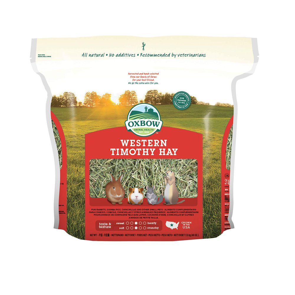 Oxbow Pet Products Western Timothy Hay Small Animal Food, 40 Oz. Animals & Pet Supplies > Pet Supplies > Small Animal Supplies > Small Animal Food Oxbow Animal Health   