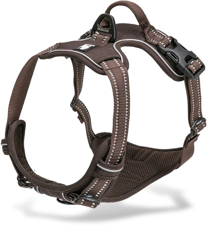 Tineer Reflective Nylon Large Pet Dog Harness 3M Reflective Vest with Handle All Weather Dog Service Padded Adjustable Safety Vehicular Leads for Dogs Pet (XS, Purple) Animals & Pet Supplies > Pet Supplies > Dog Supplies > Dog Apparel Tineer Brown XS 