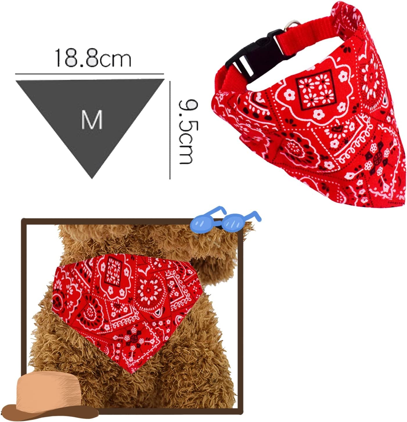 Gallarato Cowboy Costume for Pet Cowboy Bandanna Cowboy Hat for Pet Cowgirl Bandanna Sunglasses Hiphop Costume for Pet Hippie Costume Animals & Pet Supplies > Pet Supplies > Dog Supplies > Dog Apparel GallaRato   