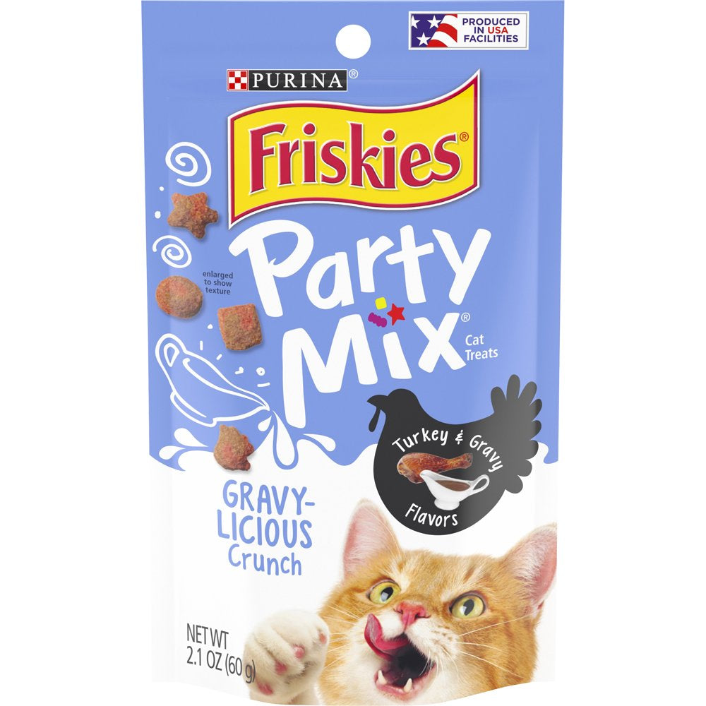 Friskies Cat Treats, Party Mix Crunch Gravylicious Turkey & Gravy Flavors, 2.1 Oz. Pouch Animals & Pet Supplies > Pet Supplies > Cat Supplies > Cat Treats Nestlé Purina PetCare Company   