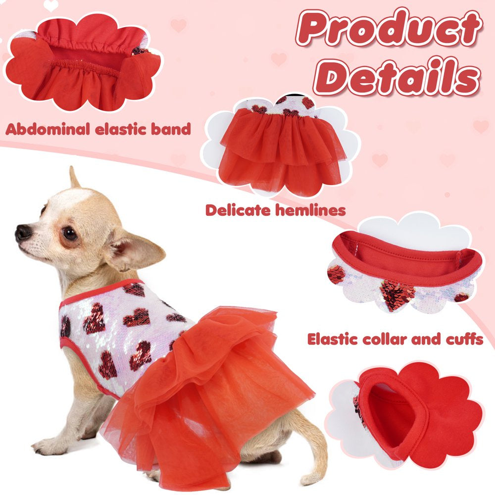 PUMYPOREITY Tutu Skirt for Small Medium Girl Dogs, Sweet Dog Princess Dresses, Cute Dog Dress Pet Dress for French Bulldog Yorkie, Puppy Clothes