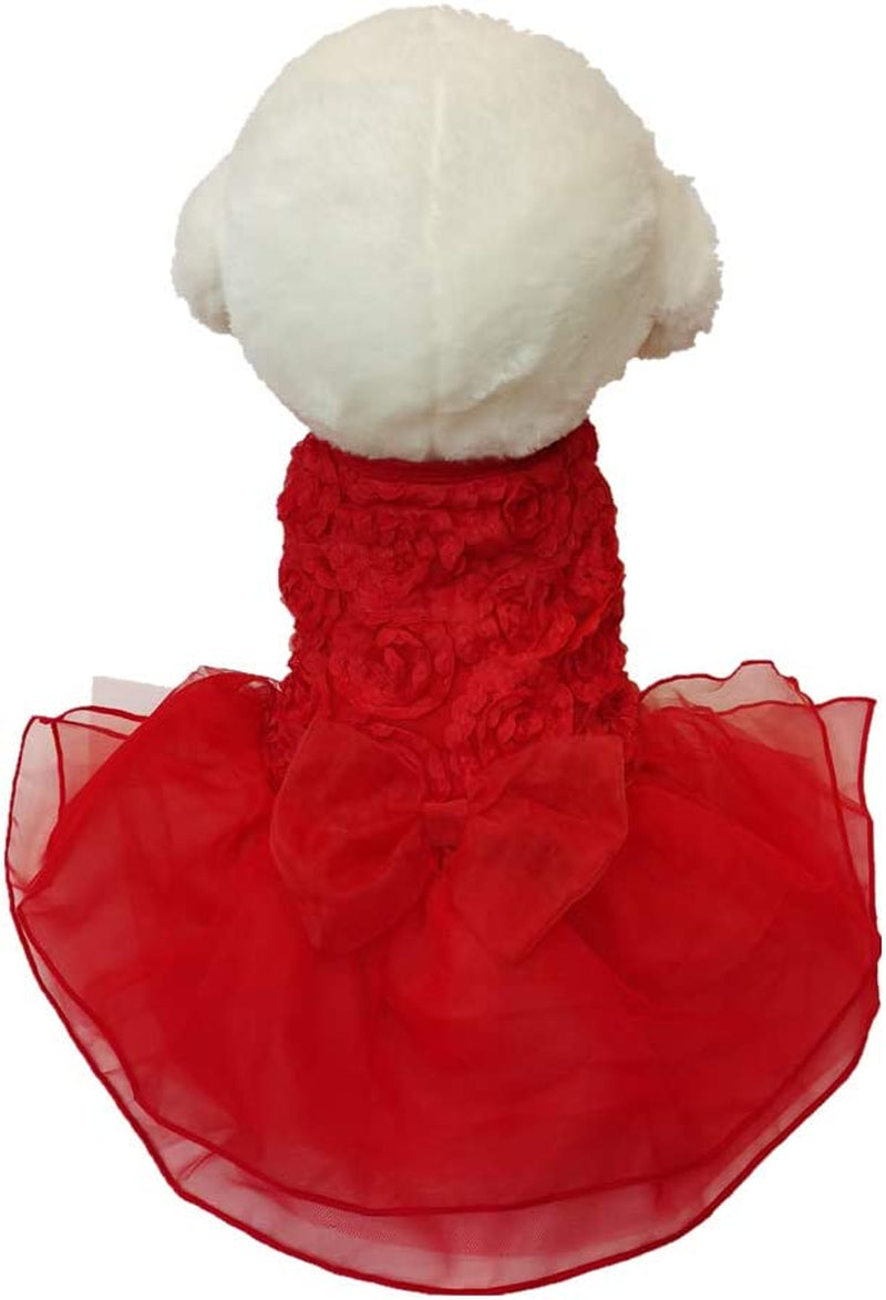 Wolyepor Puppy Cotton Dog Princess Dress Doggy Costume Tutu Apparel Dog Skirt (Small, Pink) Animals & Pet Supplies > Pet Supplies > Dog Supplies > Dog Apparel Wolyepor Flower Red X-Large 