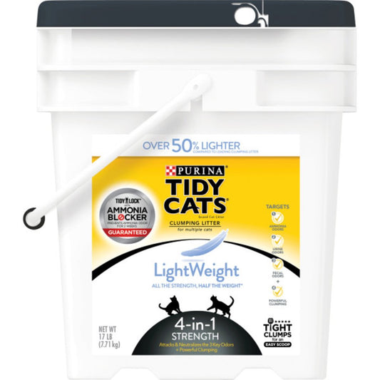 Purina Tidy Cats Light Weight, Low Dust, Clumping Cat Litter, Lightweight 4-In-1 Strength Cat Litter, 17 Lb. Pail Animals & Pet Supplies > Pet Supplies > Cat Supplies > Cat Litter Nestlé Purina PetCare Company 17 lbs  