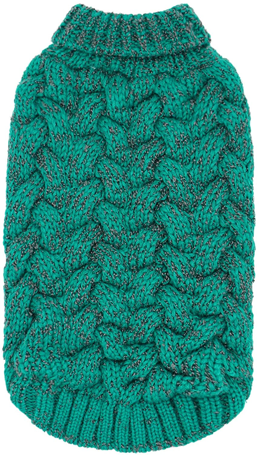 Cyeollo Dog Sweaters for Small Dogs Turtleneck Thickened Knitted Dog Sweaters Warm Knitwear for Cold Weather Dog Clothes Turquoise Animals & Pet Supplies > Pet Supplies > Dog Supplies > Dog Apparel cyeollo Turquoise Medium 