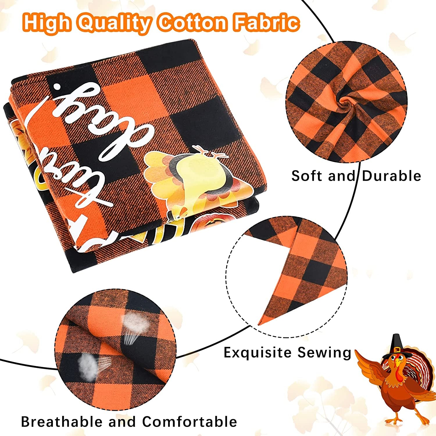 Malier 2 Pack Thanksgiving Dog Bandana, Holiday Classic Buffalo Plaid Turkey Pumpkin Pattern Bandana, Dog Scarf Triangle Bibs Kerchief Costume Accessories for Small Medium Large Dogs Cats (Large) Animals & Pet Supplies > Pet Supplies > Dog Supplies > Dog Apparel Malier   