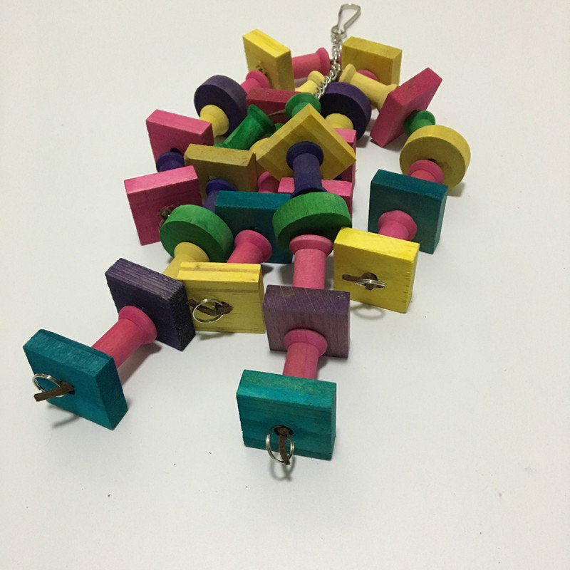 SUPERHOMUSE Mixed Color Parrot Building Blocks Chewing Toy Chewing String Building Blocks Toys for Small Medium and Large Parrots Pet Rainbow Bite String Toys Chewing Toy for Birds Animals & Pet Supplies > Pet Supplies > Bird Supplies > Bird Toys SUPERHOMUSE   