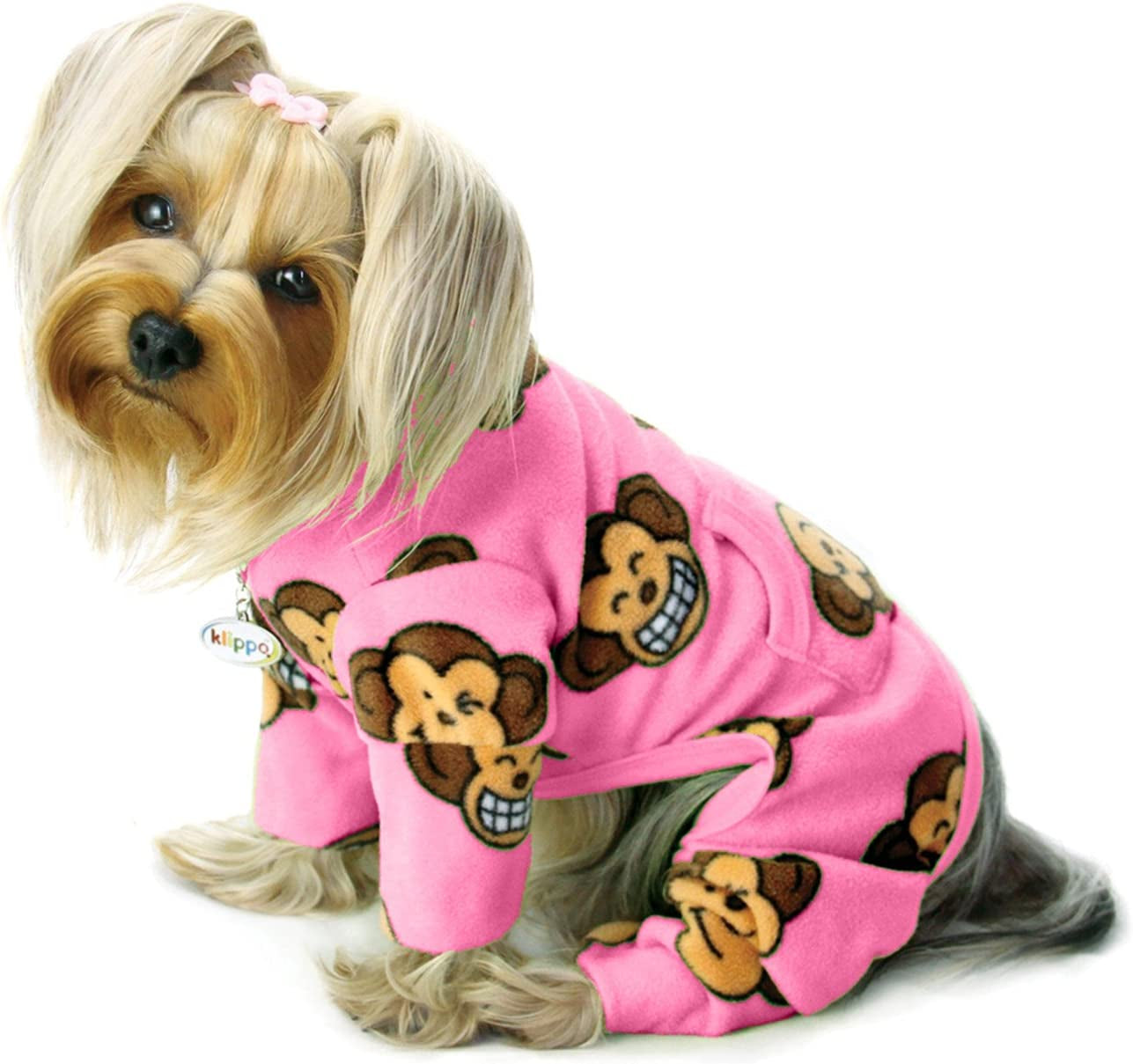 Klippo Silly Monkey Fleece Turtleneck Pajamas/Bodysuit/Loungewear/Coverall - Lavender - Medium Animals & Pet Supplies > Pet Supplies > Dog Supplies > Dog Apparel Klippo Pet Pink X-SMALL 
