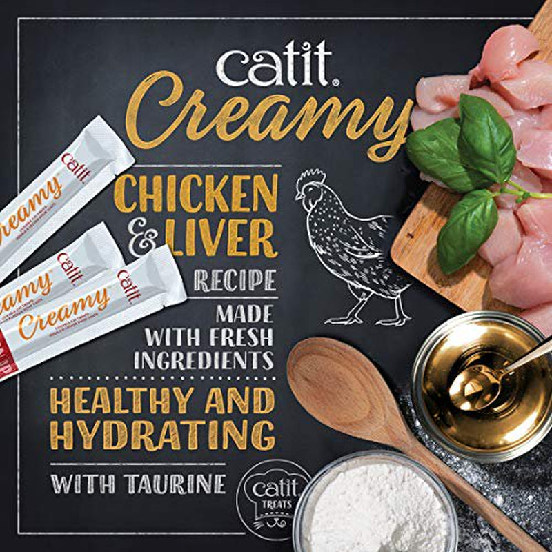 Catit&Nbsp;Creamy&Nbsp;Lickable&Nbsp;Cat Treat, Healthy Cat Treat, Chicken & Liver, 30 Pack Animals & Pet Supplies > Pet Supplies > Cat Supplies > Cat Treats Catit   