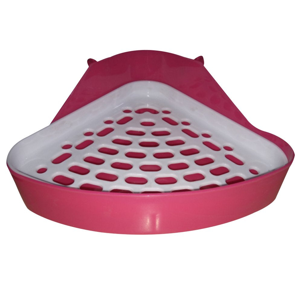 Duztion Multi-Colors Geometric Shaped Pet Potty Toilet Corner Bedding Box Small Animal Universal Plastic Toilet Animals & Pet Supplies > Pet Supplies > Small Animal Supplies > Small Animal Bedding Duztion Pink  