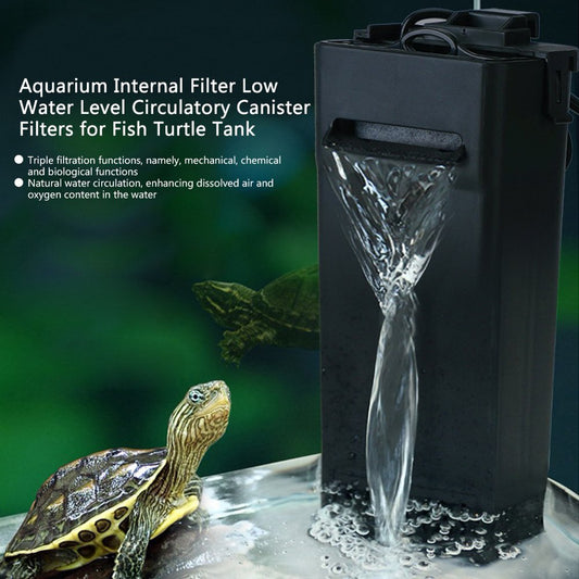 Aquarium Internal Filter Low Water Level Circulatory Canister Filters for Fish Turtle Tank Triple Filtration Functions Animals & Pet Supplies > Pet Supplies > Fish Supplies > Aquarium Filters Nobrand   