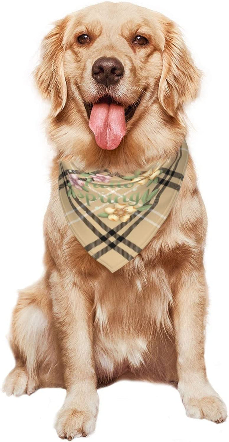 Hello Spring Pink Floral Pet Dog and Cat Decorative Triangle Scarf,Dog Bandana,Breathable and Stain Resistant. Animals & Pet Supplies > Pet Supplies > Dog Supplies > Dog Apparel ZALTAS   