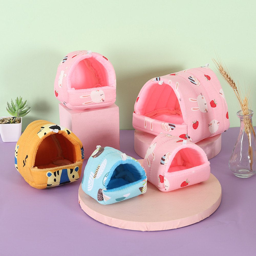 Bueatyh New Hamster Bed Lovely Print Plush Lining Cage Accessories Squirrel Hammock Small Animal Hanging Nest for Rodent Animals & Pet Supplies > Pet Supplies > Small Animal Supplies > Small Animal Bedding BueatyH   