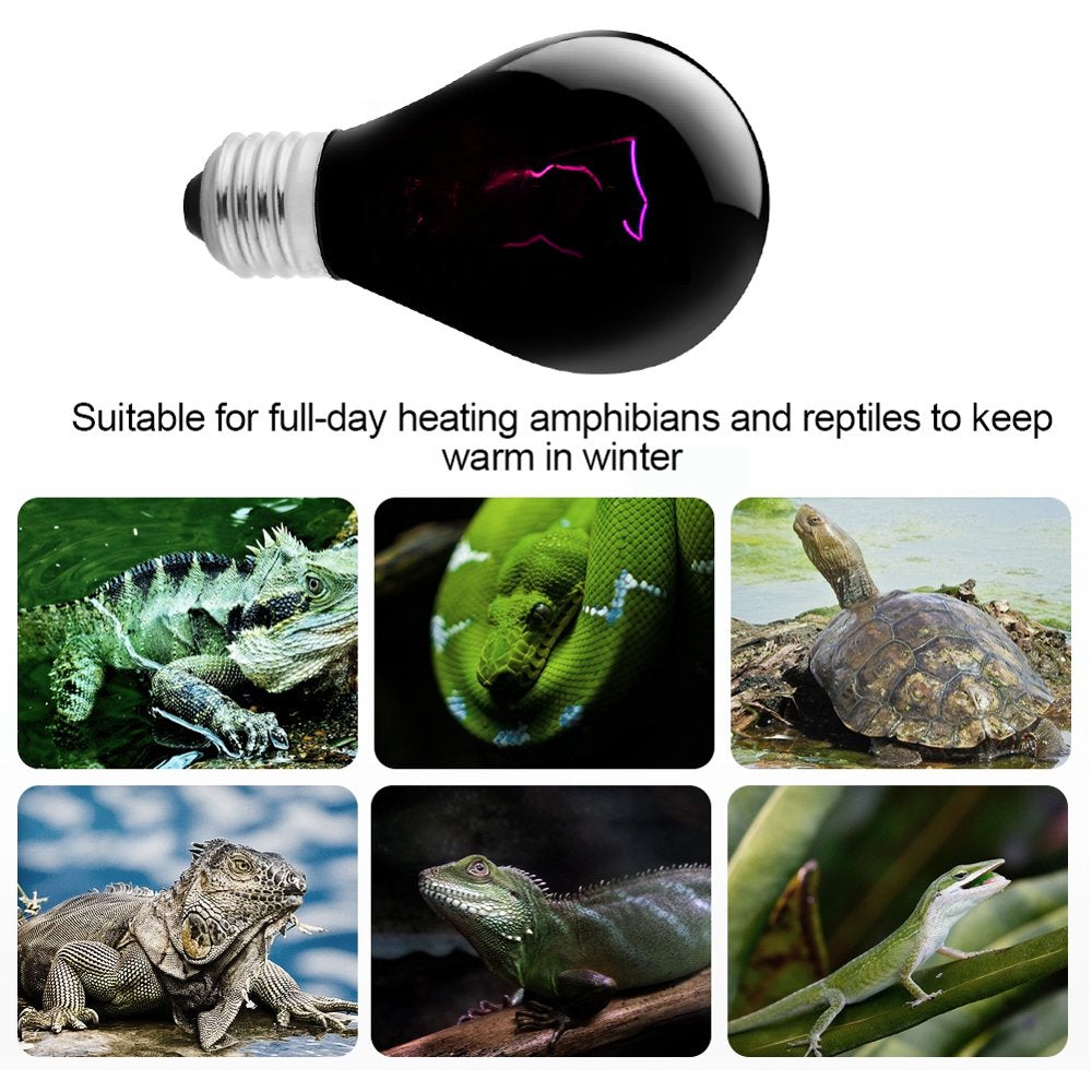 Heating Lamp 220-230V Night Heat Light Lamp Heating Bulb for Reptile Pet Amphibian (100W)