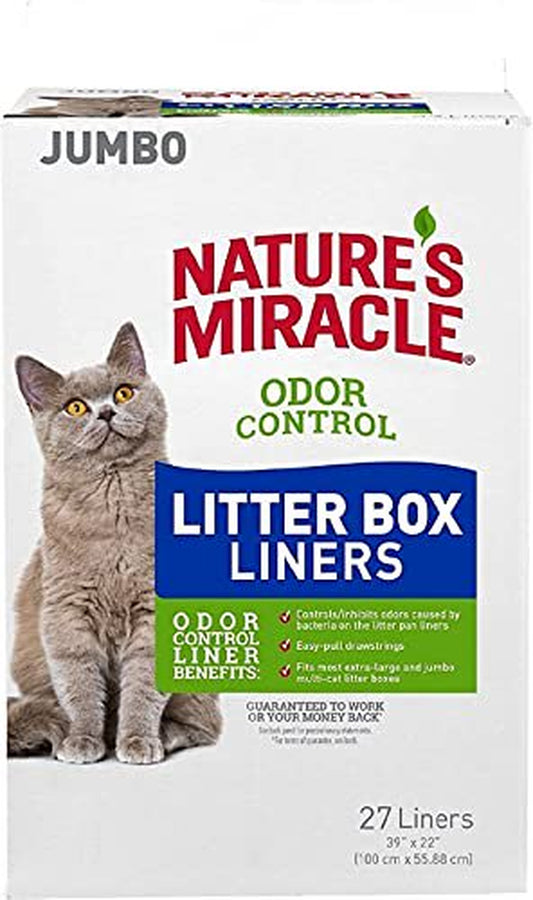 Nature'S Miracle Odor Control Jumbo Litter Box Liners, 27 Count Animals & Pet Supplies > Pet Supplies > Cat Supplies > Cat Litter Box Liners Nature's Miracle   