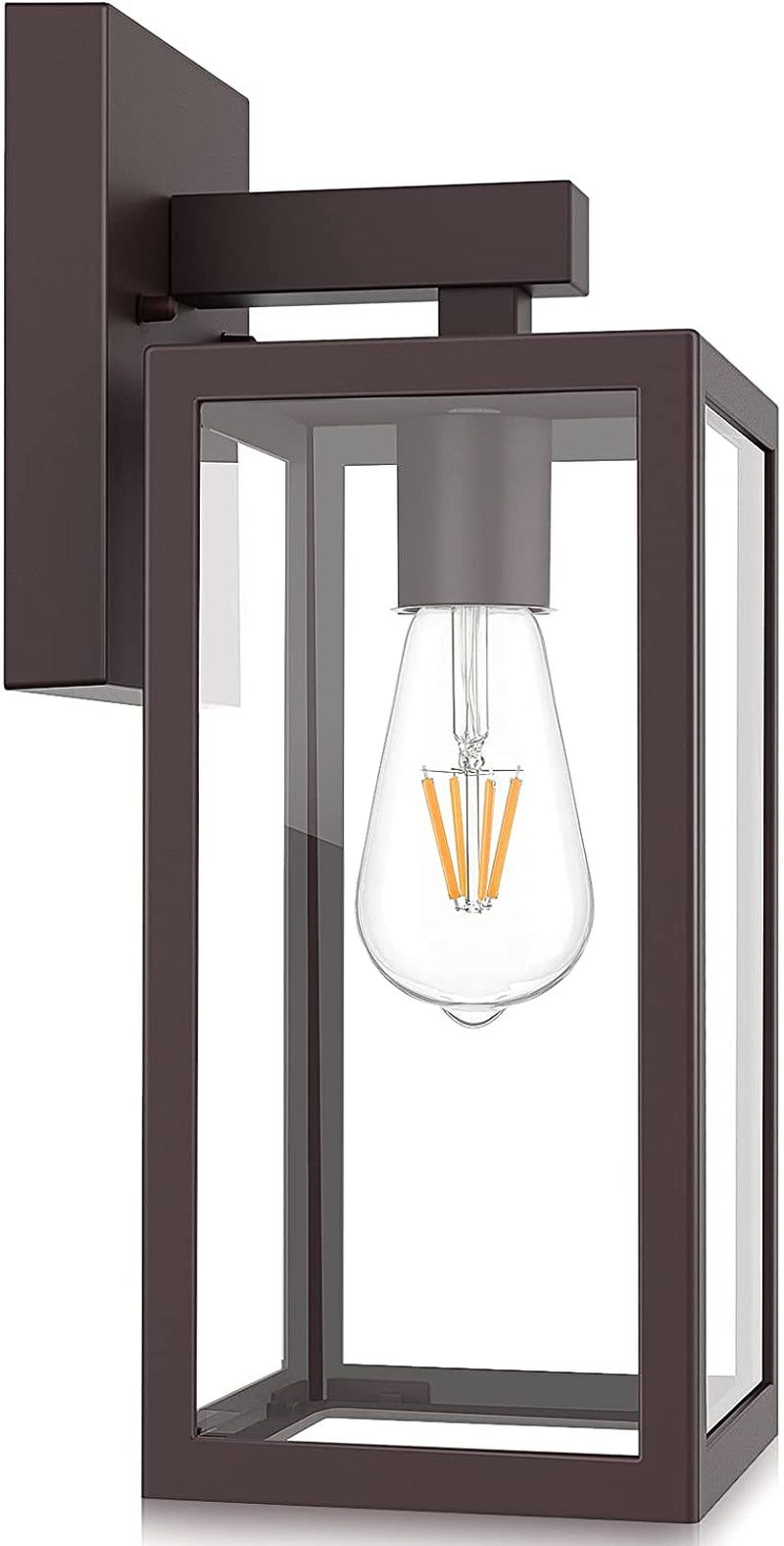 Maxvolador Outdoor Wall Lantern, Exterior Waterproof Wall Sconce Light Fixture, Matte Black Anti-Rust Wall Mount Light with Clear Glass Shade, E26 Socket Wall Lamp for Porch(Bulb Not Included) Animals & Pet Supplies > Pet Supplies > Dog Supplies > Dog Apparel MAXvolador Dark Chocolate  