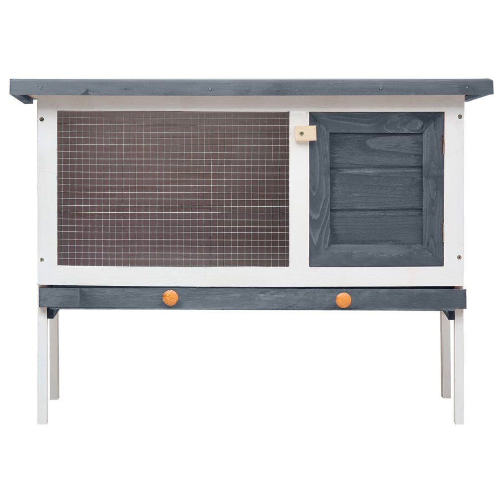 Outdoor Rabbit Hutch 1 Layer Gray Wood,Small Animal Habitats & Cages,Spacious Layout Animals & Pet Supplies > Pet Supplies > Small Animal Supplies > Small Animal Habitats & Cages Mgaxyff   