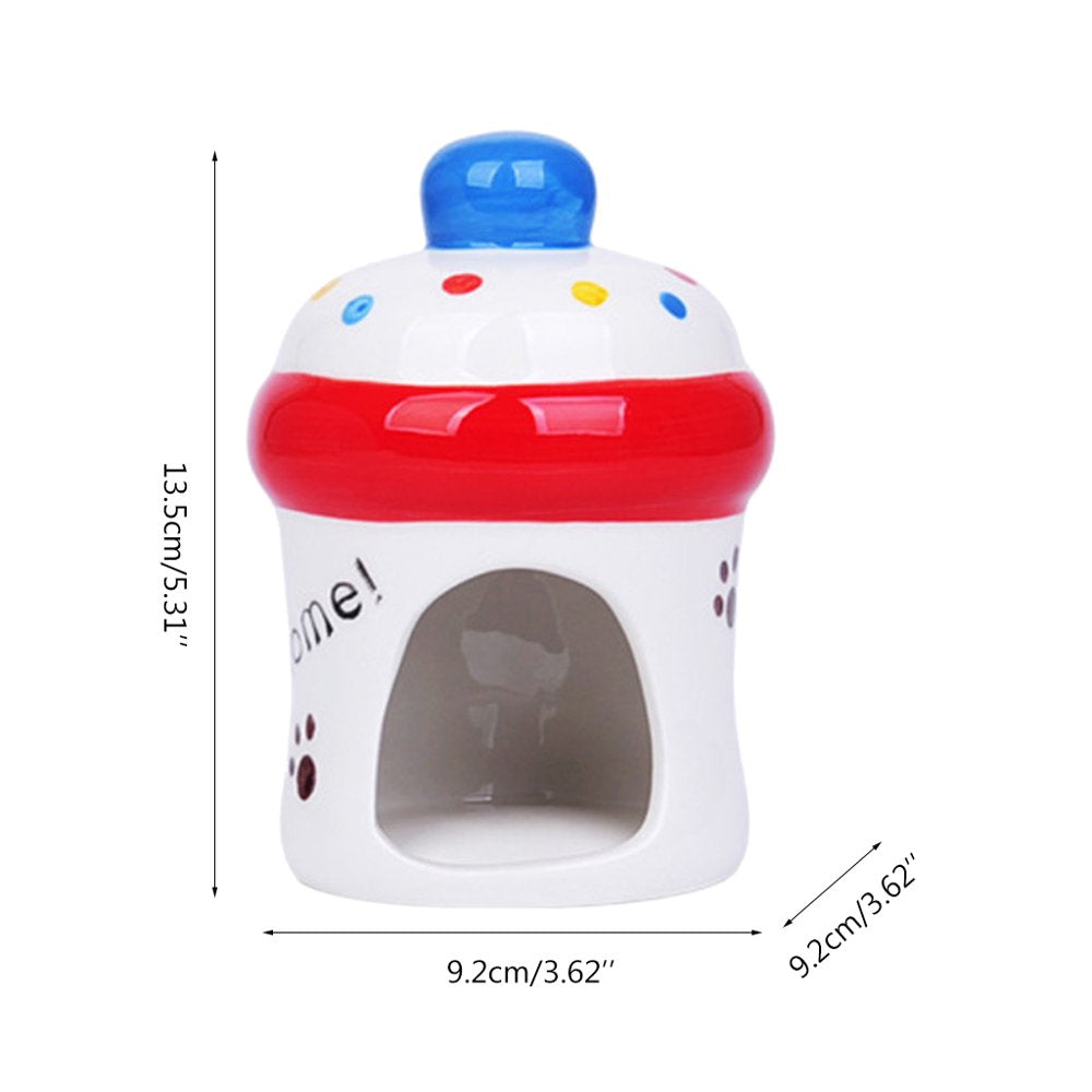 Anti-Chew Ceramic Pet Hideout Hut Cave Ceramic Critter Bath Deodorant Summer Cool Small Animal Nesting Habitat Cage Gift Animals & Pet Supplies > Pet Supplies > Small Animal Supplies > Small Animal Habitats & Cages Sharawem   