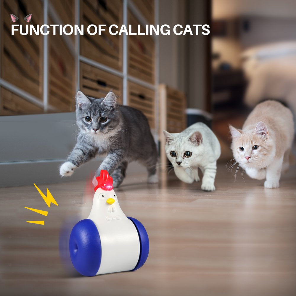 Happifox Cat Laser Toys - 3-In-1 Interactive Cat Toys for Indoor Cats, Cat Laser Toy, Sliding & Bird Song Toy. Rechargeable, Cat Chase Toy, Auto Shutoff & Laser Safe - Blue Animals & Pet Supplies > Pet Supplies > Cat Supplies > Cat Toys HappiFox   