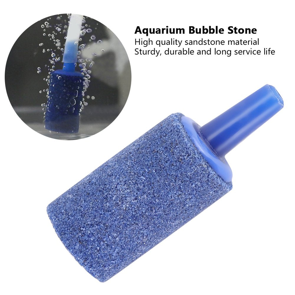 Brrnoo 20PCS Blue Sandstone Cylinder Shape Aquarium Aeration Bubble Stone Set Air Stone Kit Fish Tank Oxygen Pump Bubble Stones Airstones Diffuser