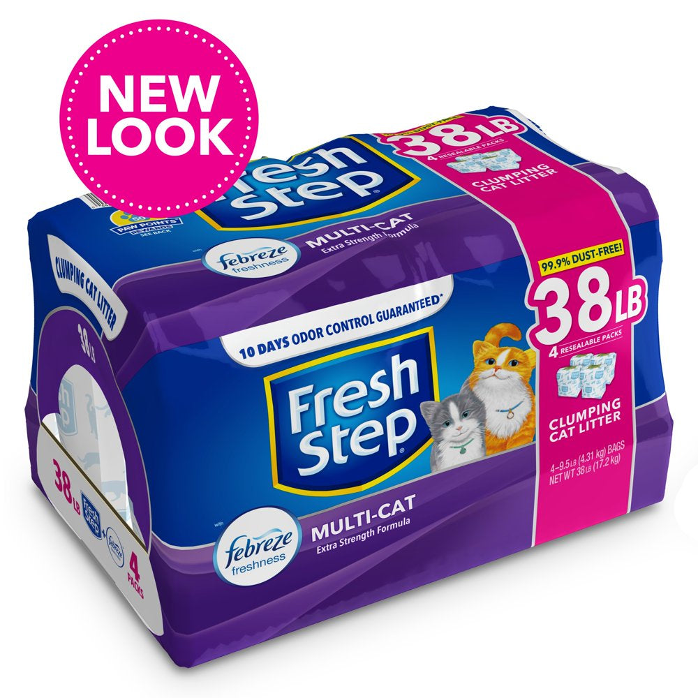 Fresh Step Multi-Cat Scented Litter with the Power of Febreze, Clumping Cat Litter, 38 Lbs Animals & Pet Supplies > Pet Supplies > Cat Supplies > Cat Litter The Clorox Company   