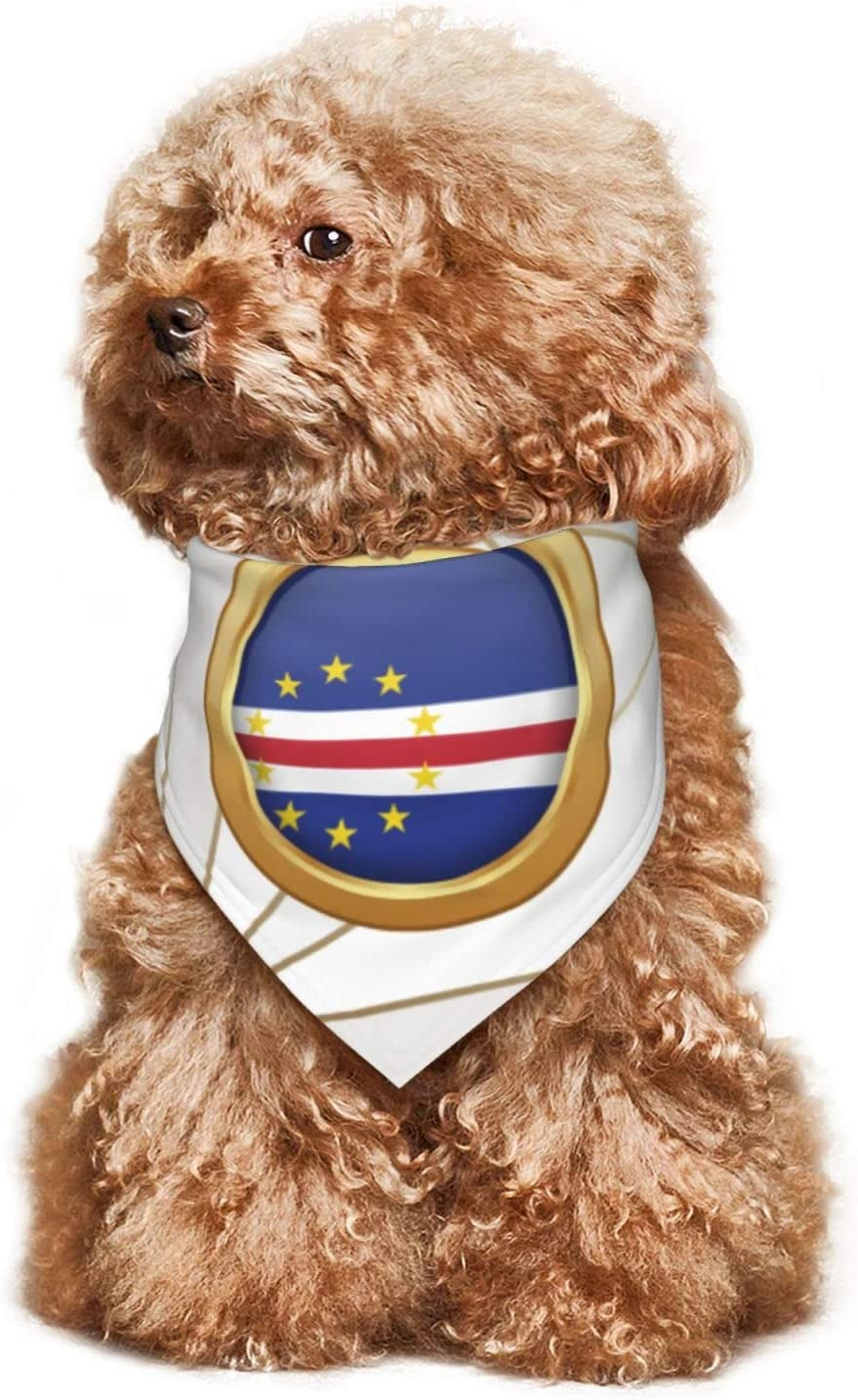 Golden Disc Cape Verde Flag Pet Dog and Cat Decorative Triangle Scarf,Dog Bandana,Breathable and Stain Resistant. Animals & Pet Supplies > Pet Supplies > Dog Supplies > Dog Apparel ZALTAS   