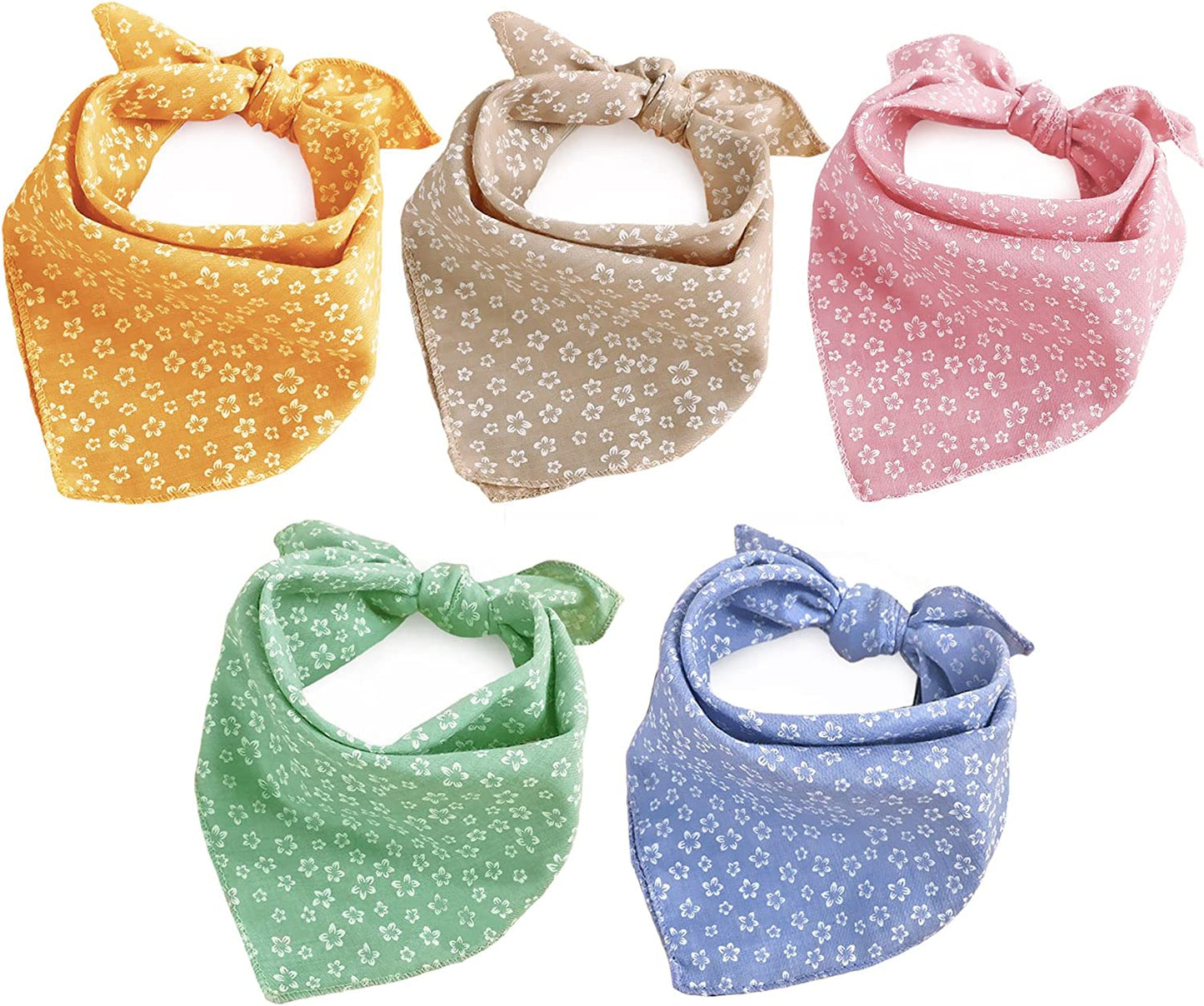 4PCS Summer Dog Bandanas Cute Soft Cotton Puppy Cat Scarfs Washable Daily Handkerchief Pink Green Blue Orange Comfortable Gifts, Adjustable Accessories for Small Medium Large Girl Boy Pup Pet Animals & Pet Supplies > Pet Supplies > Dog Supplies > Dog Apparel C.C Xavier green, blue, orange, pink, khaki  