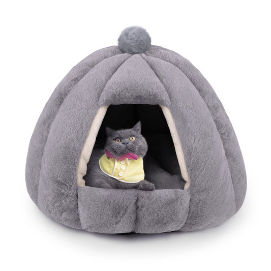 Lucky Monet Cozy Cave Pet Cat Bed with Removable Cushion for Cats Small Dogs Animals & Pet Supplies > Pet Supplies > Cat Supplies > Cat Beds Lucky Monet Gray  