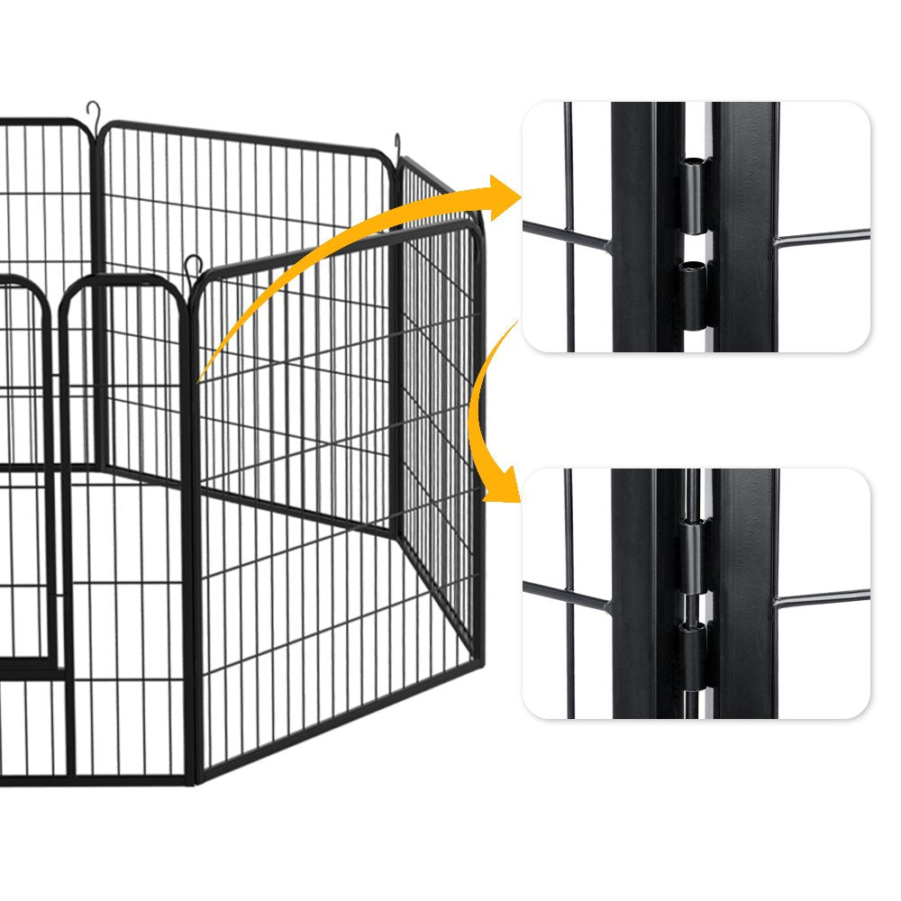 Smilemart 16 Panel Dog Pen Playpen Metal Pet Exercise Barrier for Indoor Outdoor, Black Animals & Pet Supplies > Pet Supplies > Dog Supplies > Dog Kennels & Runs SmileMart   